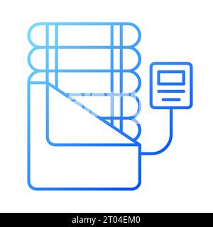 2D thin line gradient massage bed icon Stock Vector