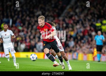 Manchester, UK. 03rd Oct, 2023. Old Trafford MANCHESTER, ENGLAND - OCTOBER 3: Rasmus Højlund in action during the UEFA Champions League match Group Stage Group A between Manchester United and Galatasaray at Old Trafford on October 3, 2023 in Manchester, England. (Photo by Richard Callis/SPP) (SPP) Credit: SPP Sport Press Photo. /Alamy Live News Stock Photo