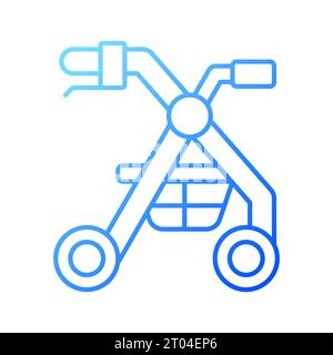 2D thin line gradient rollator icon Stock Vector