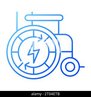 2D thin line gradient automatic wheelchair icon Stock Vector