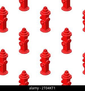 Fire hydrant pattern in isometry on a white background. Vector Stock Vector