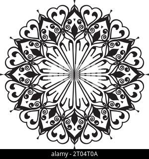 abstract luxury new lotus mandala art style with black and white ...