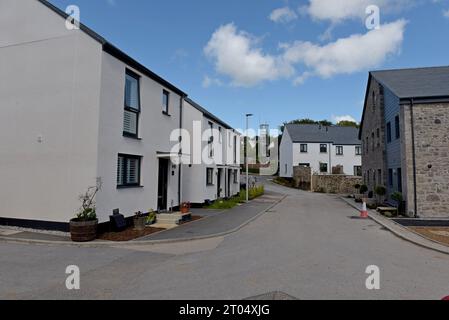New housing development on the old station yard at Moretonhampstead, Devon, September 2023 Stock Photo