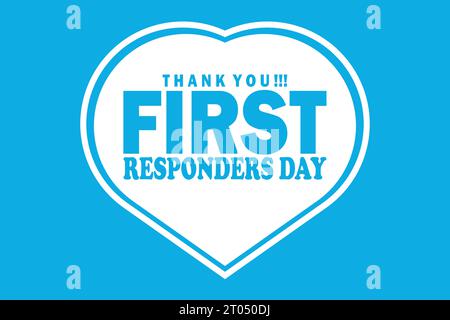 First Responders Day. Thank you.  Holiday concept. Template for background, banner, card, poster with text inscription. Vector illustration. Stock Vector