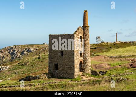Crowns Engine Houses, Botallack Mine, near St Just, Cornwall, England Stock Photo