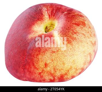 Chinese flat donut peach isolated on white background with clipping path. Full depth of field. Stock Photo