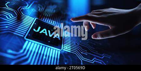 Java programming language application and web development concept on ...