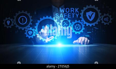 Work Safety HSE Regulation Rules Business Concept On Screen Stock Photo ...