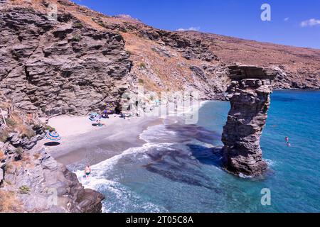 Tis Grias To Pidima Beach, Andros , Greece Stock Photo