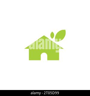 Green House Logo Template. Home Organic Stock Vector