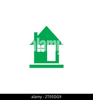 Green Home Icon Vector. House Logo Design Stock Vector