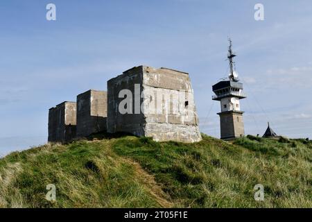 The remains of the German World War Two Mammut radar bunker at  Cap Faginet, Fecamp, France, French, Normandy, 2023 Stock Photo