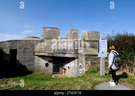 The remains of the German World War Two Mammut radar bunker at  Cap Faginet, Fecamp, France, French, Normandy, 2023 Stock Photo