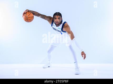 Sept 29, 2023: Dallas Mavericks guard Jaden Hardy #1 poses during the Dallas Mavericks Media Day held at the American Airlines Center in Dallas, TX Albert Pena / Cal Sport Media Stock Photo