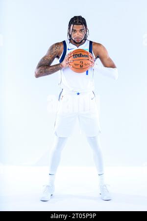 Sept 29, 2023: Dallas Mavericks guard Jaden Hardy #1 poses during the Dallas Mavericks Media Day held at the American Airlines Center in Dallas, TX Albert Pena / Cal Sport Media Stock Photo