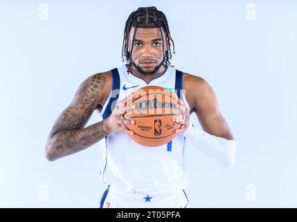 Sept 29, 2023: Dallas Mavericks guard Jaden Hardy #1 poses during the Dallas Mavericks Media Day held at the American Airlines Center in Dallas, TX Albert Pena/Cal Sport Media Stock Photo