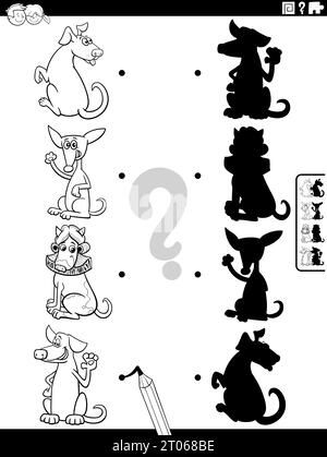 shadow game with comic dogs coloring page Stock Vector Image & Art - Alamy