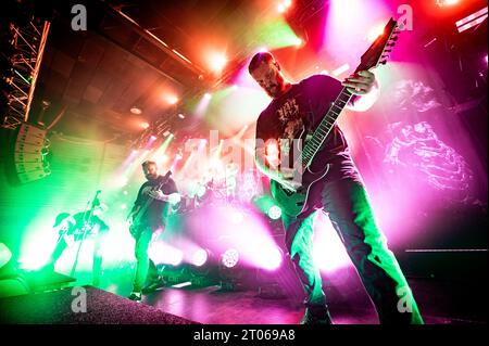 Copenhagen, Denmark. 02nd, October 2023. The Australian deathcore band Thy Art Is Murder performs a live concert at Amager Bio in Copenhagen. (Photo credit: Gonzales Photo - Nikolaj Bransholm). Stock Photo