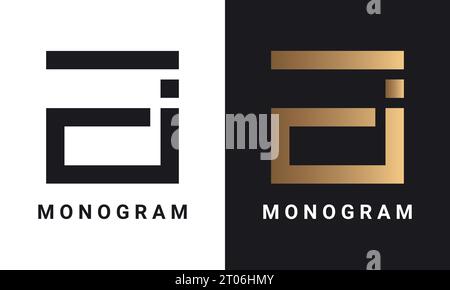 Luxury Initial EI or IE Monogram Text Letter Logo Design Stock Vector