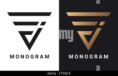 Luxury Initial EI or IE Monogram Text Letter Logo Design Stock Vector