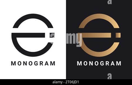 Luxury Initial CI or IC Monogram Text Letter Logo Design Stock Vector