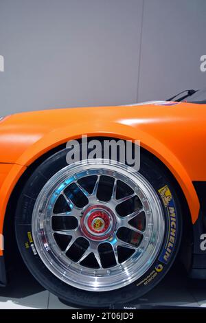 Wheel of the Hybrid Porsche 911 GT3 R Stock Photo