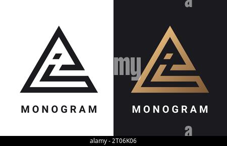 Luxury Initial CI or IC Monogram Text Letter Logo Design Stock Vector