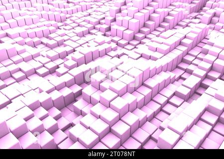 Close-up on an abstract pink cubes background. Stock Photo