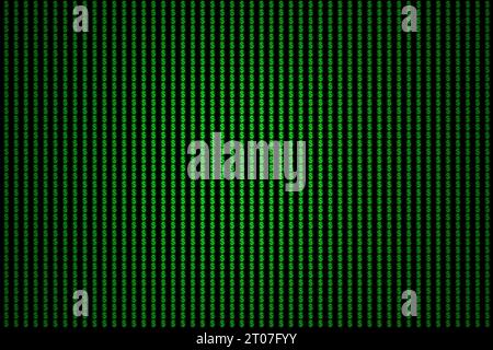 Green dollar sign on a background composed of hundreds of dollar signs. Stock Photo