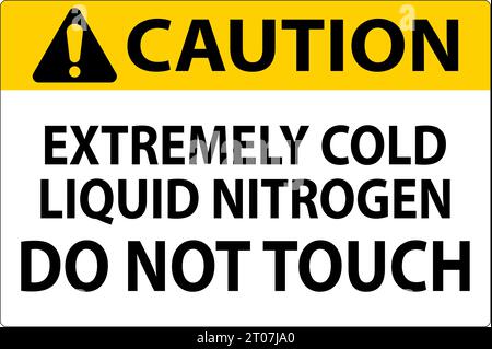 Caution Sign Extremely Cold Liquid Nitrogen Do Not Touch Stock Vector