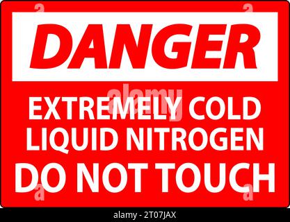 Danger Sign Extremely Cold Liquid Nitrogen Do Not Touch Stock Vector