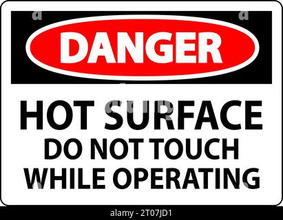 Danger Sign Hot Surface - Do Not Touch While Operating Stock Vector