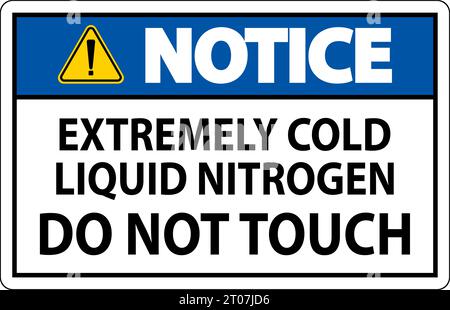 Notice Sign Extremely Cold Liquid Nitrogen Do Not Touch Stock Vector