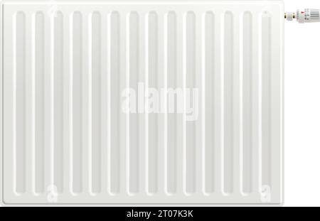 Realistic white indoors heating radiator isolated on white background vector illustration Stock Vector