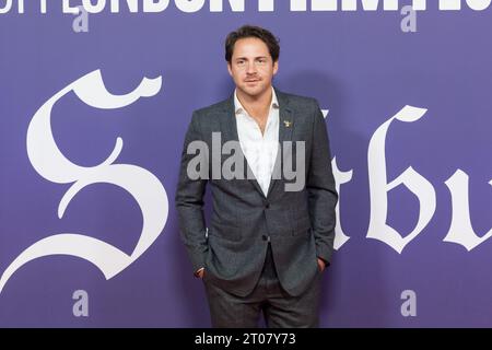 London, UK. 04th Oct, 2023. LONDON, UNITED KINGDOM - OCTOBER 04, 2023: Tom Ackerley attends the premiere of 'Saltburn' during the Opening Night Gala of the 67th BFI London Film Festival at the Royal Festival Hall in London, United Kingdom on October 04, 2023. (Photo by WIktor Szymanowicz/NurPhoto) Credit: NurPhoto SRL/Alamy Live News Stock Photo