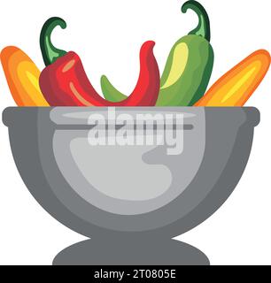 jalapenos in a bowl Stock Vector