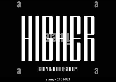 Unique decorative tall condensed alphabet display font vector Stock Vector