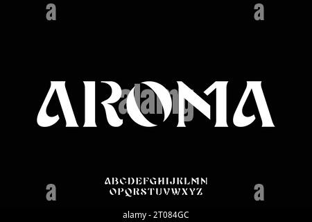 Abstract unique decorative stencil type display font vector Stock Vector