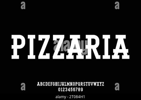 Classic bold slab serif alphabet display font vector illustration Stock Vector