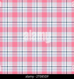 Check seamless pattern. Checks plaid pink color. Repeating tartan design. Repeated scottish flannel. Madras fabric prints. Neutral wool lattice Stock Vector