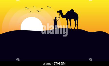 Nature Landscape Vector Illustration, Wallpaper, Background, Digital Art. Stock Vector