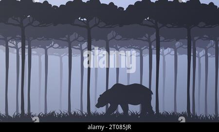 Nature Landscape Vector Illustration, Wallpaper, Background, Digital Art. Stock Vector