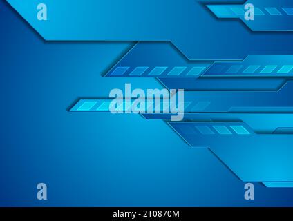 Abstract blue technology modern futuristic background. Geometrical vector design Stock Vector