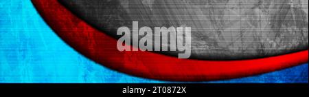 Bright red and blue grunge waves abstract corporate background. Vector banner design template Stock Vector
