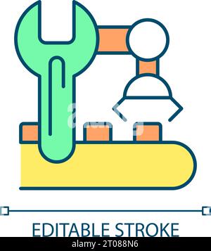 Colorful thin line representing predictive maintenance icon Stock Vector
