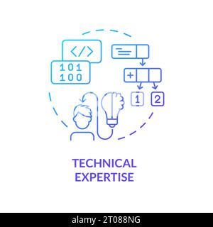Gradient thin line icon technical expertise concept Stock Vector