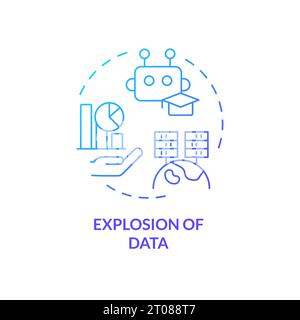 2D gradient thin linear icon explosion of data concept Stock Vector