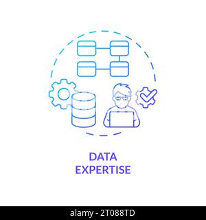 2D gradient thin line data expertise icon concept Stock Vector