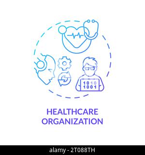 2D gradient thin line icon healthcare organization concept Stock Vector