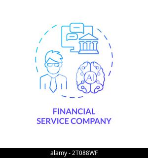 2D gradient thin line icon financial service company concept Stock Vector